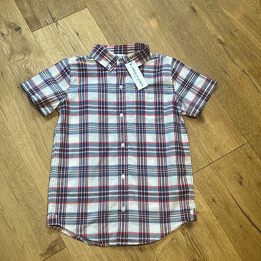 Janie and Jack s/s button down shirt size 8